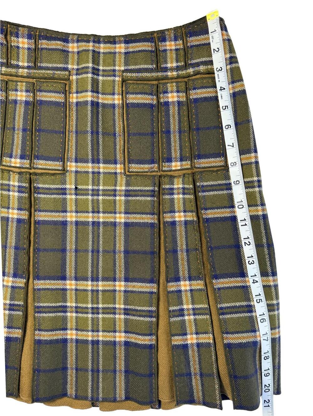 Per Se Plaid Pleated Mini Skirt Wool Blend Academia Y2K Size 0 - Picture 5 of 6